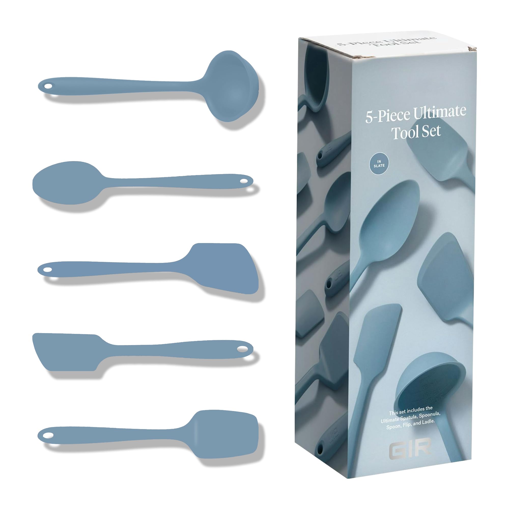 GIR: Get It Right 5-Piece Silicone Ultimate Kitchen utensils set - Ladle, Spatula, Flip, Spoon & Spoonula - Non toxic cooking ut