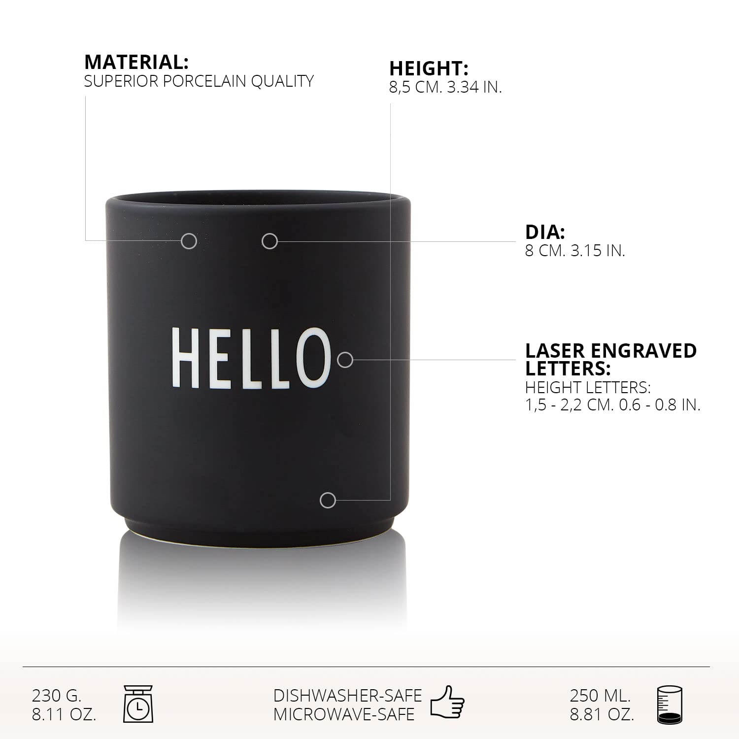 Design Letters Favourite Cup 11 Oz  Coffee Mugs Ceramic  Coffee Cup Design in Denmark  Tea Cup with Engraved Words  Tea Mug for