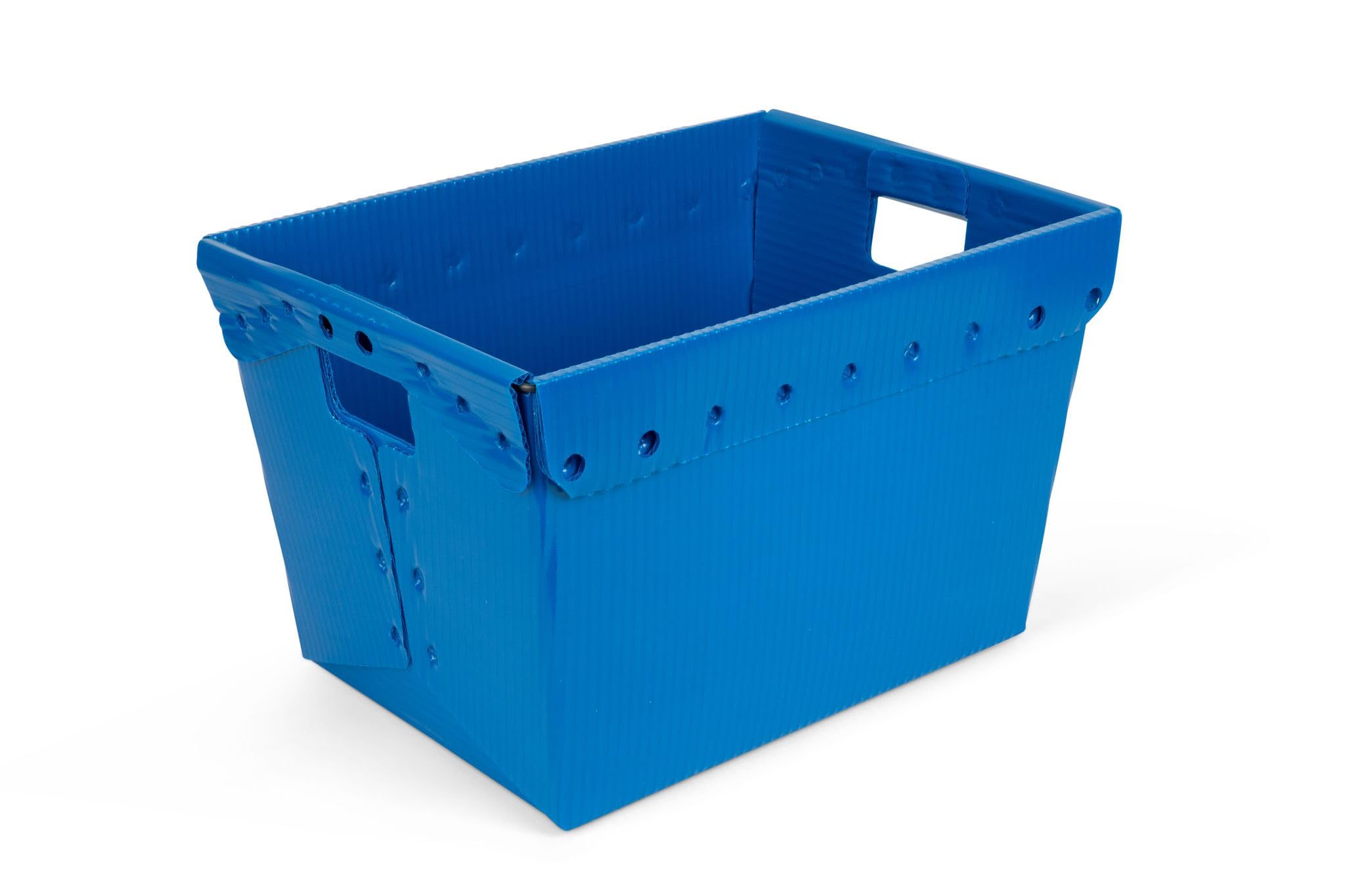 Hudson Exchange 18.25 X 13.25 X 11.75 (1 Pack) Corrugated Space Age Handled Storage Container Mail Tote, Blue