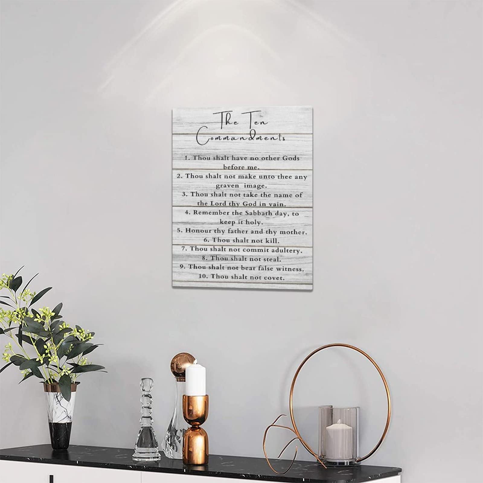 Ten Commandments Wall Decor 10 Commandments Wall Art Bible Verse Canvas Painting Christian Scriptures Pictures Prints Modern Fra