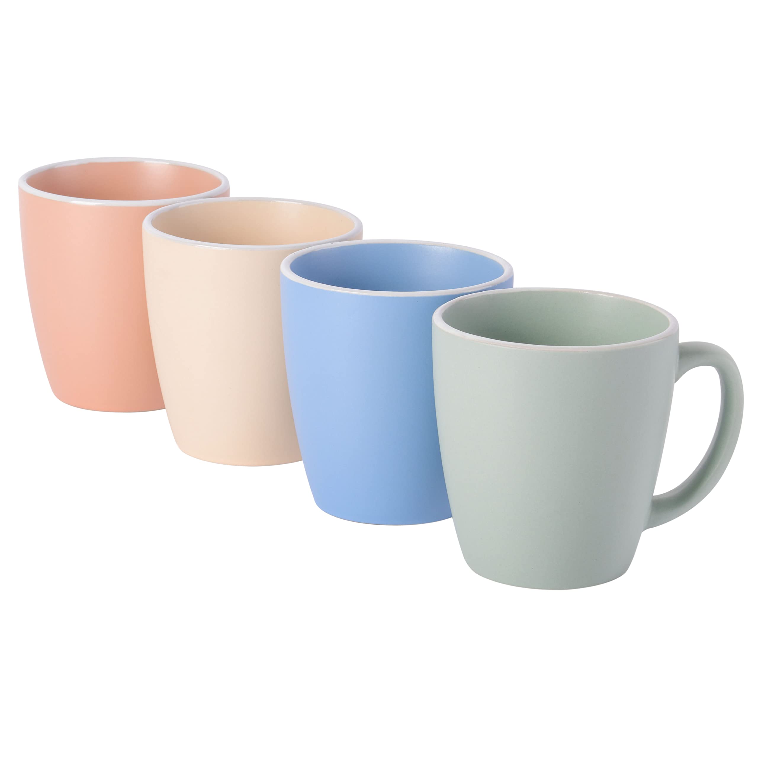 Spice By Tia Mowry Creamy Tahini Stoneware 17Oz Mug Set, Assorted, 4-Piece