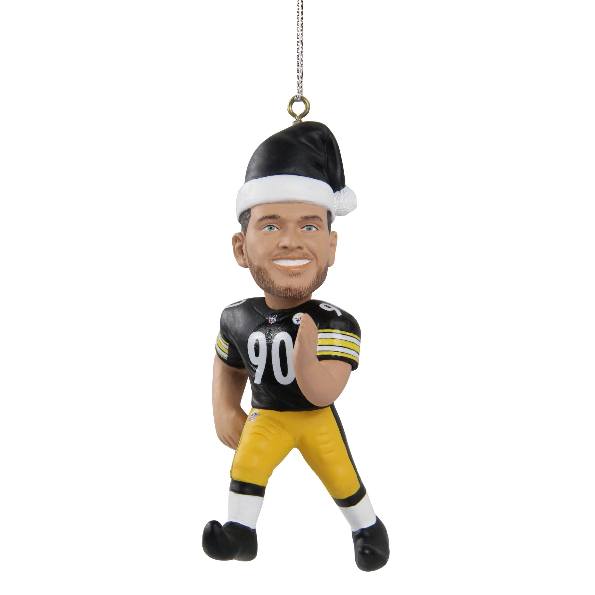 FOCO - NFL 4 Elf Player Resin Xmas Christmas Tree Team Ornament (T.J. Watt - Pittsburgh Steelers)