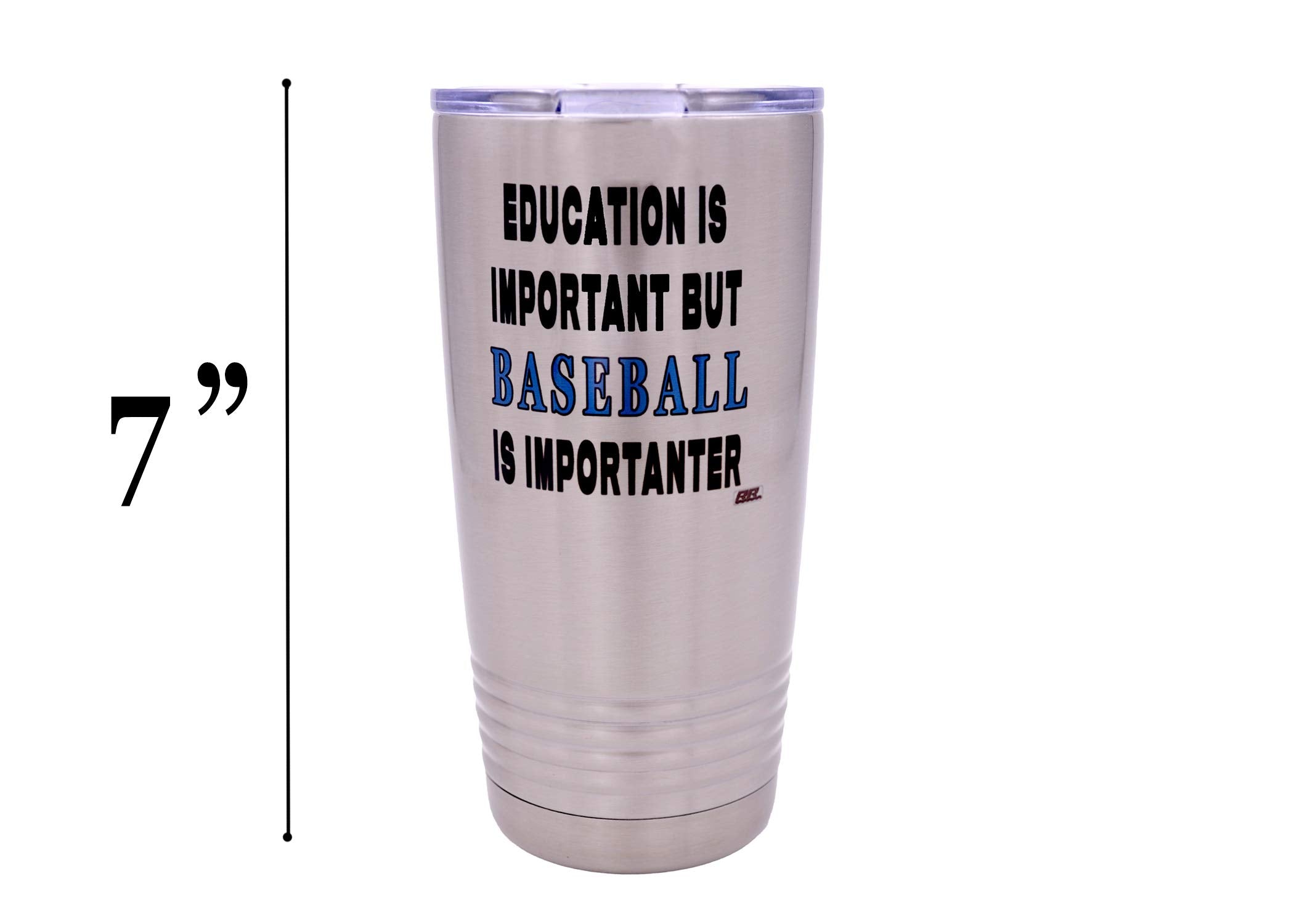 Rogue River Tactical Funny Baseball Player 20 Oz. Travel Tumbler Mug Cup W/Lid Education Important Gift Idea