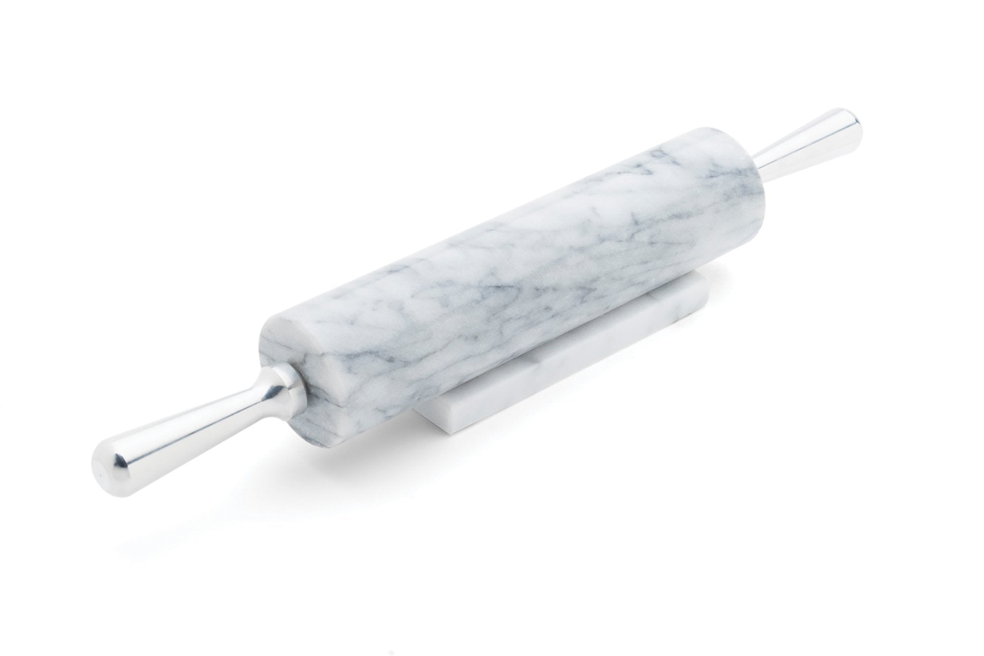 Fox Run 8648 Marble Rolling Pin And Base, 2.5 X 17.5 X 3 Inches, White, Aluminum Handles