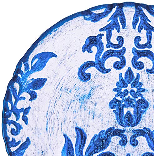 Red Pomegranate Damask Canape Plate Blue Velvet 6.5-Inch