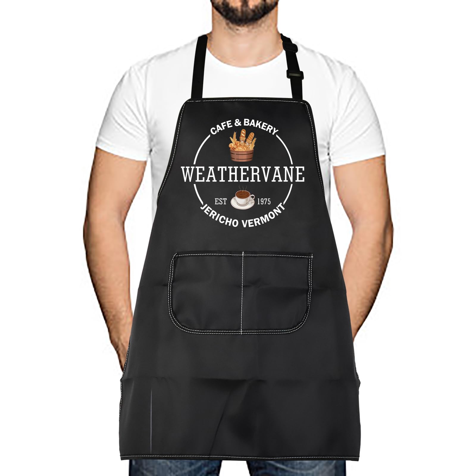 Levlo Halloween Party Gift Horror Movie Apron Cafe Bakery Weathervane Est 1975 Waterprof Apron Gift For Fans (Weathervane)