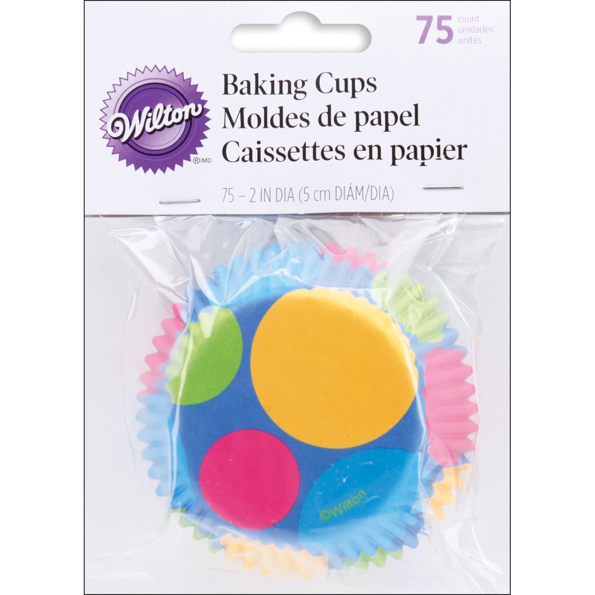 Wilton Baking Cups-Retro DOTS 75CT, Standard, Multicolored