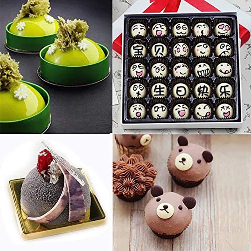 Guratapa 2Pcs 24 Cavities Semicircle Silicone Mini Semi Sphere Round Dome Molds For Fondant Candy Making Chocolate Mold Desserts