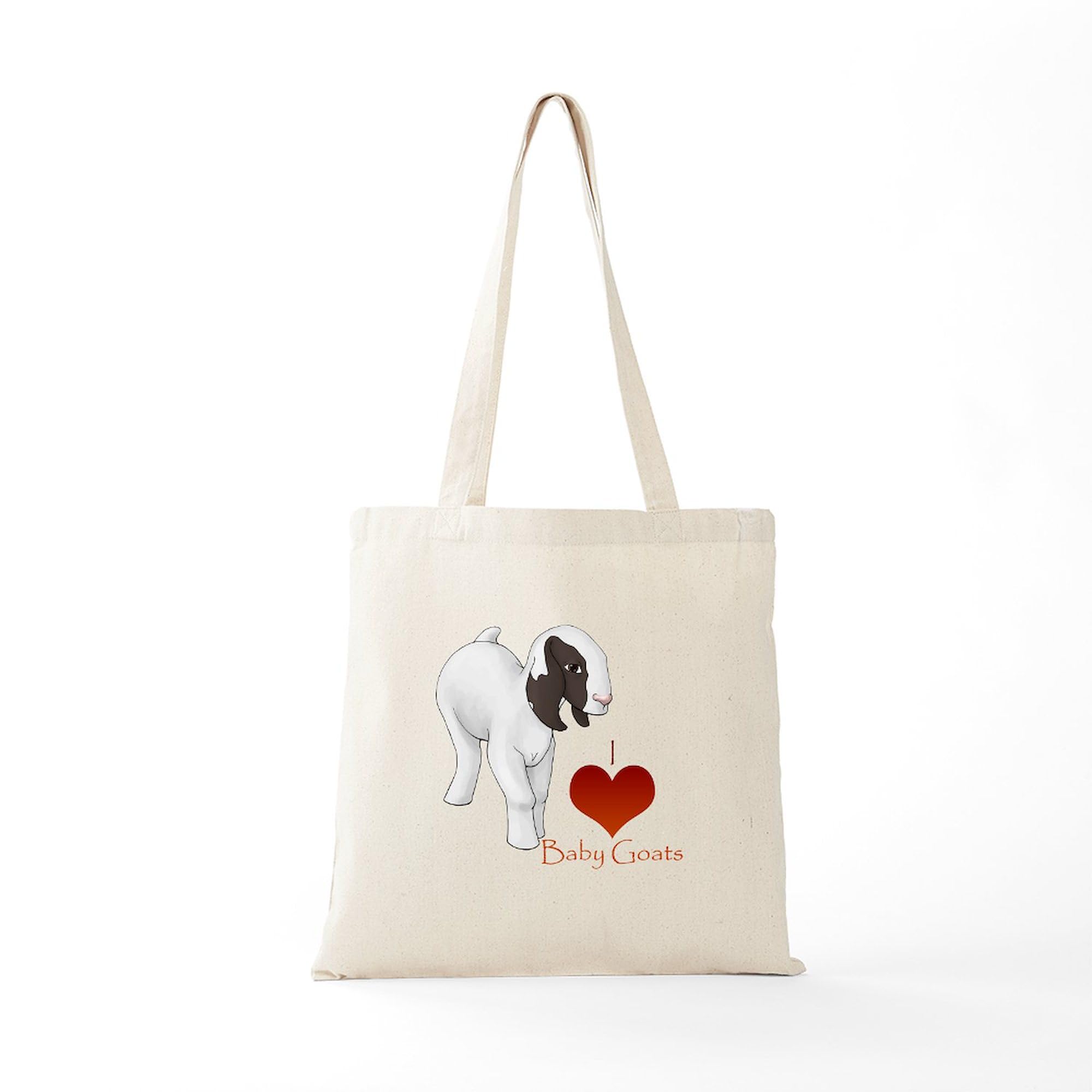 Cafepress I Love Baby Goats Tote Bag Natural Canvas Tote Bag, Reusable Shopping Bag