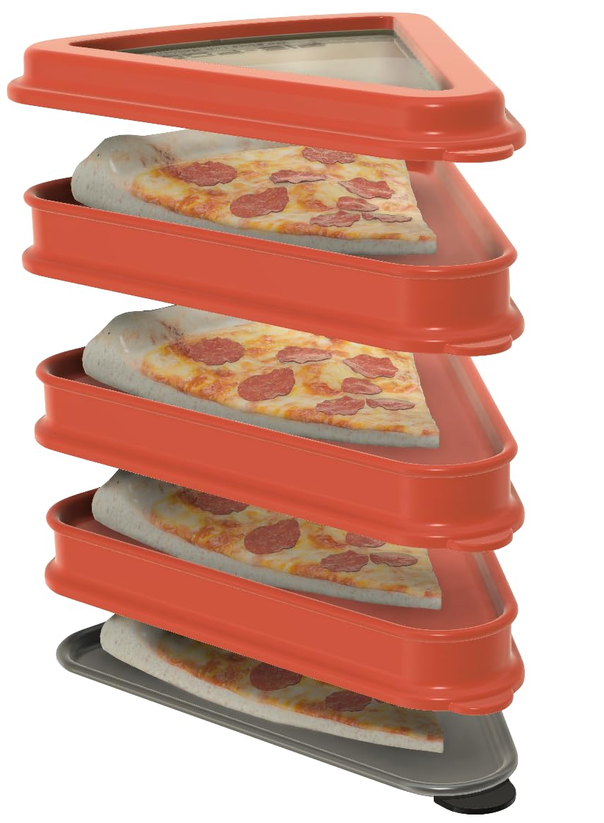 Pie-Pod Pizza Storage Container Modular Stacker Insert 2-Pack For Use Double Decker Sold Seperately (Insert Only. Crisper Pan An