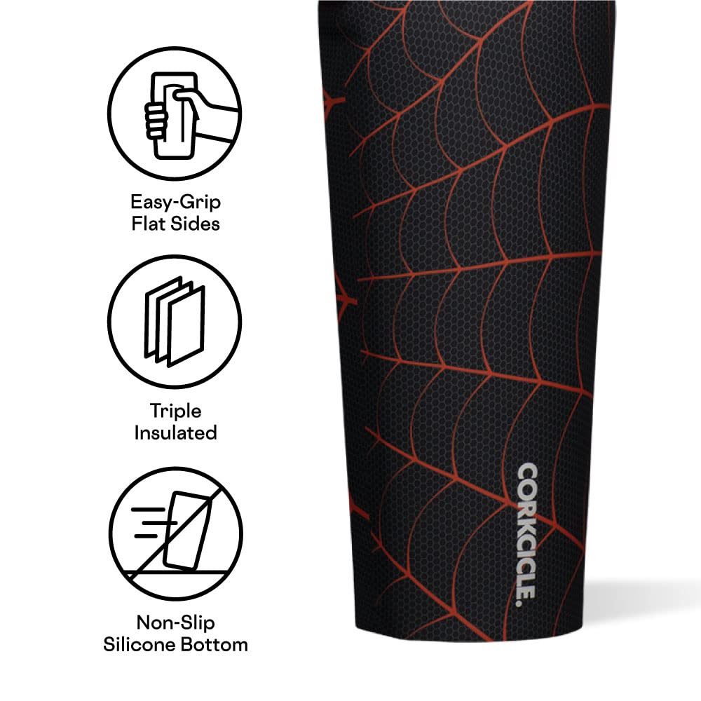 Corkcicle X Marvel Spider-Man Miles Morales Classic Insulated Coffee Mug With Lid, 24 Oz - Stainless Steel Travel Tumbler Keeps