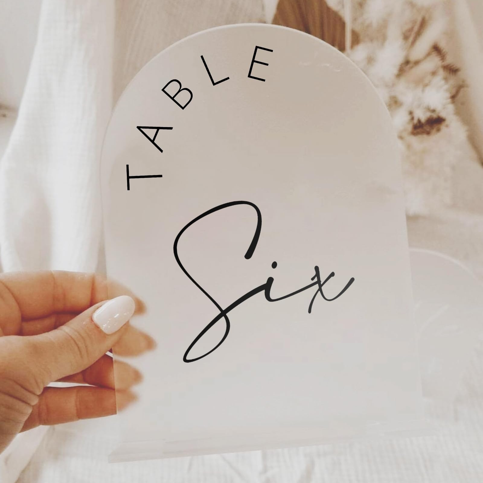 Jinmury Frosted Arch Wedding Table Numbers 1-30 With Stands, 5X7 Inch Frosted Arch Acrylic Sign With Black Letters, Frosted Arch