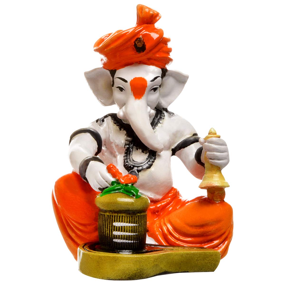 Karigaari India Handcrafted Polyresin Eco Friendly Lord Ganesha Ganpati Idol Figurine | Lord Ganesha Statue for Home Decoration