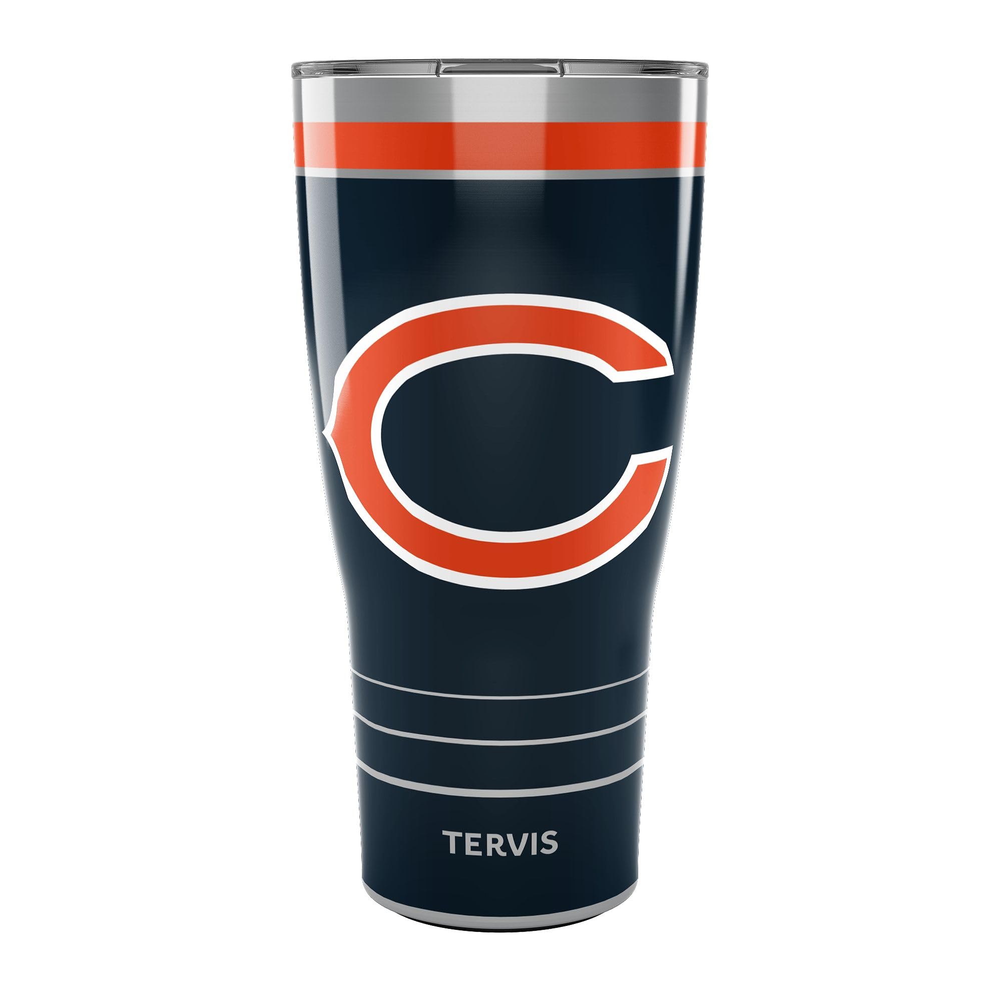 Tervis Traveler NFL Chicago Bears - MVP Triple Insulated Tumbler Travel Cup Keeps Drinks Cold & Hot, 30oz, Stainless Steel