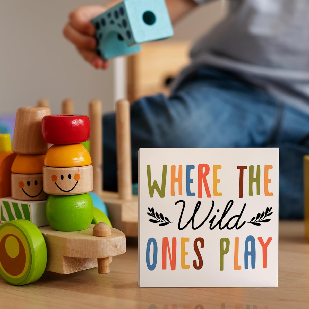 Playroom Desk Decor Wooden Sign, Nursery Decoration for Playroom Toy Room Toddler Kid's Bedroom, Nursery Gift for Baby Boy Girl