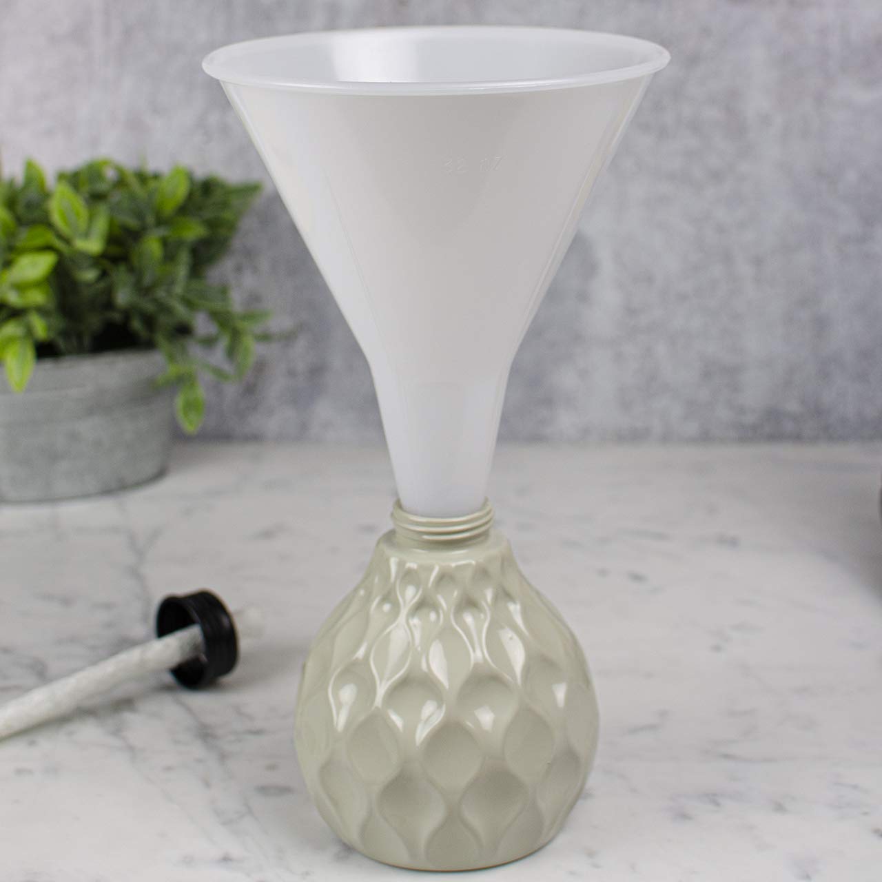 Hutzler Plastic Funnel  32-Ounce Wide  Natural