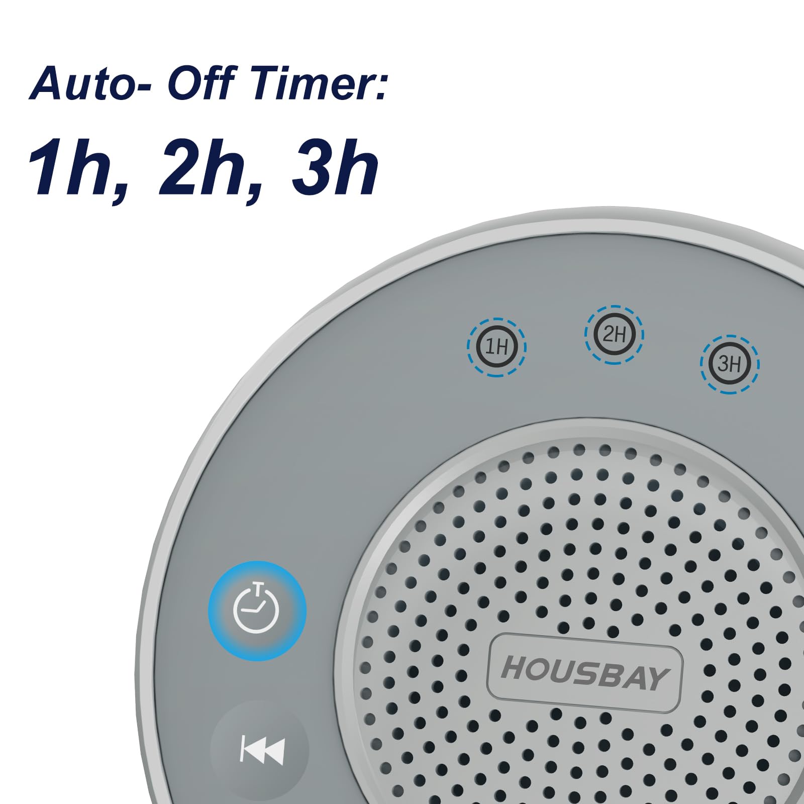 Housbay Glows White Noise Sound Machine  31 Soothing Sounds  5W Loud Stereo Sound  Sleep Timer  Small Travel Sleep Machine & Noise Canceling for Sleeping  Relaxation-Gray