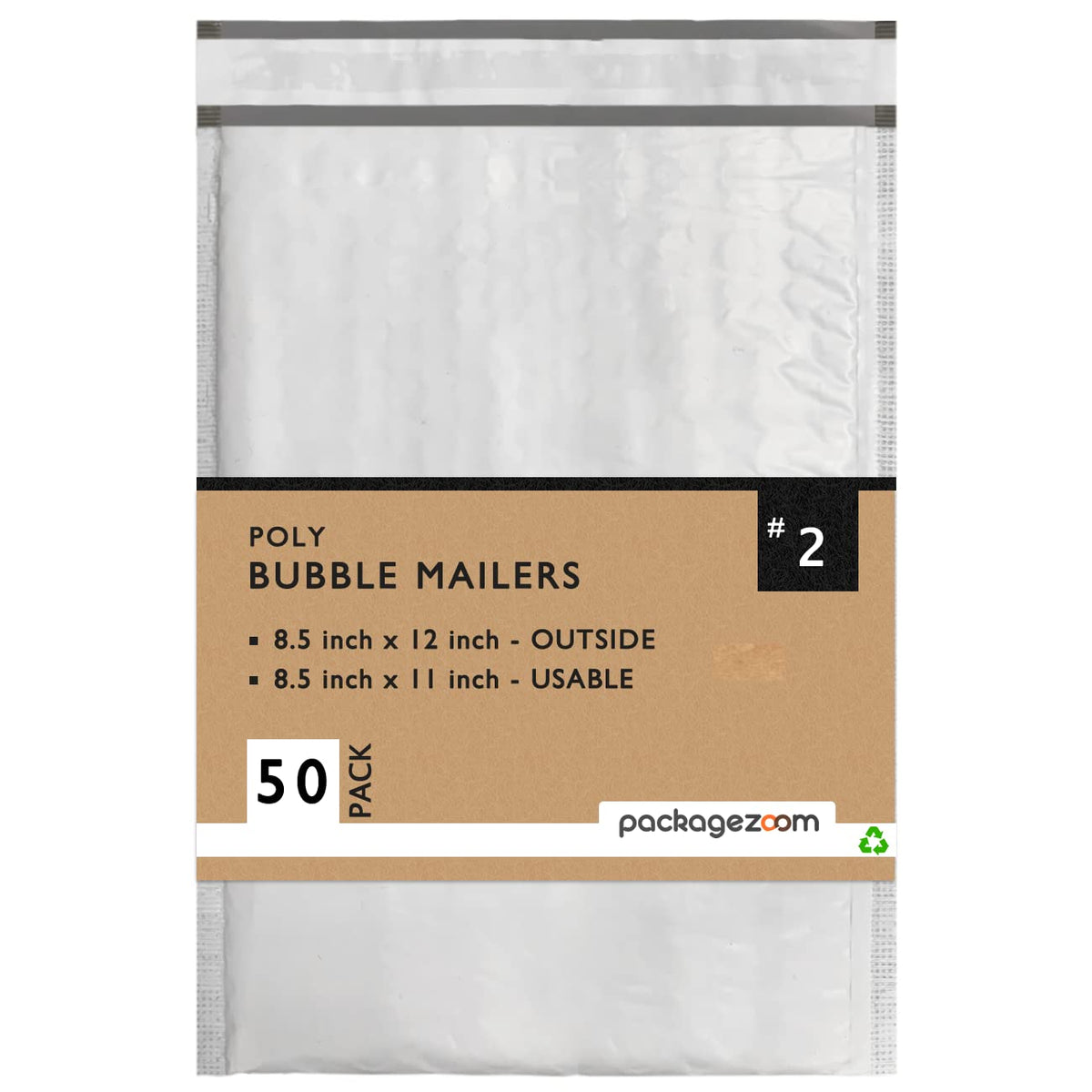 Packagezoom Self-Seal 85X12A Bubble Mailers 50 Pack, Gray Bubble Mailers  Packaging Supplies For Businesses Waterproof Padded Ma