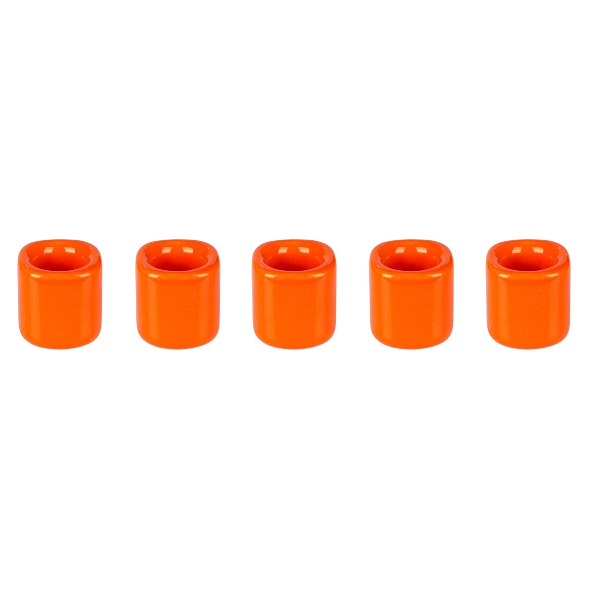 Mega Candles 5 pcs Orange 1/2 Inch Diameter Ceramic Chime Ritual Spell Candle Holders, Great for Casting Chimes, Meditation, Rit