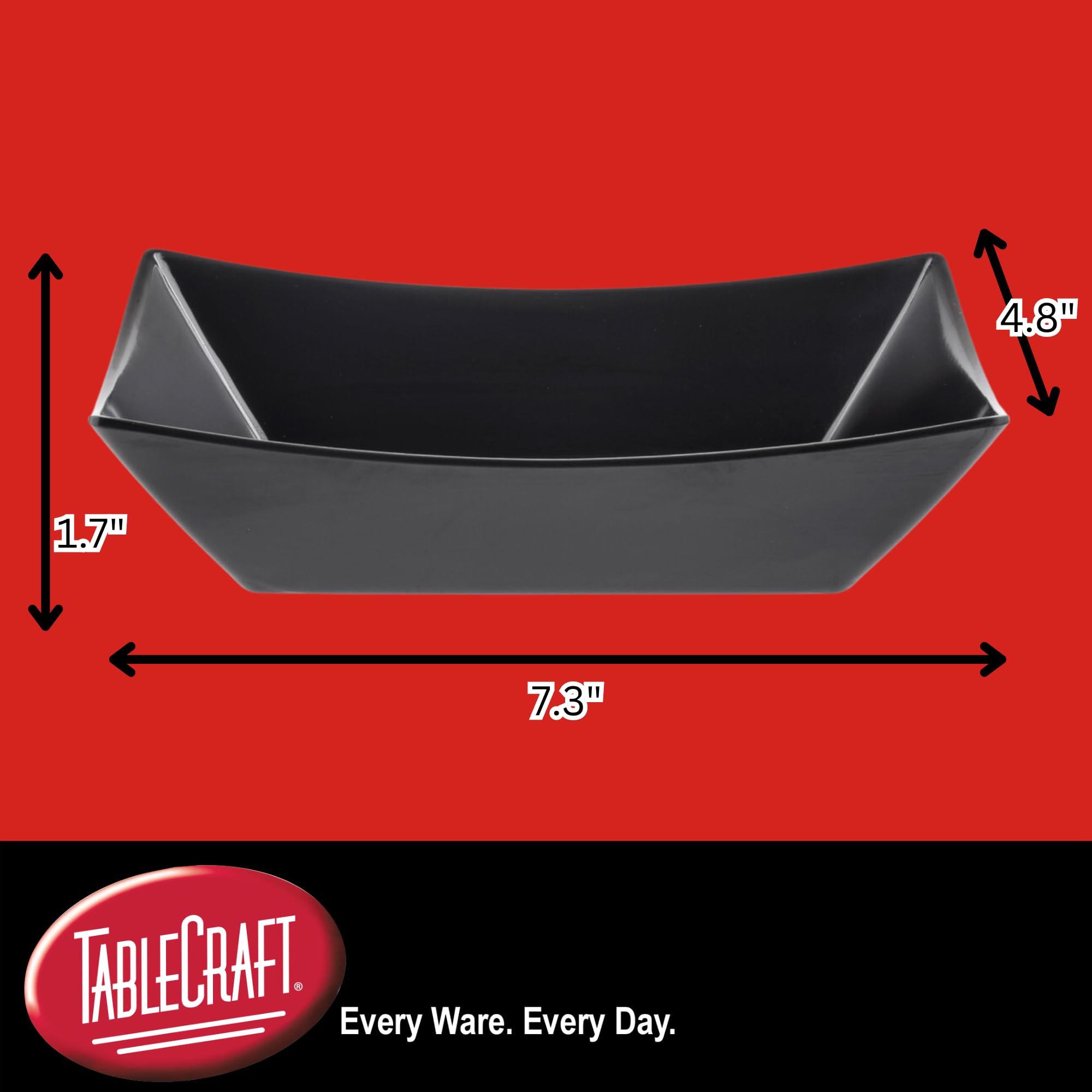 Better Burger Collection Large Fry Tray, Black, 7.375 X 4.875 X 1.75''