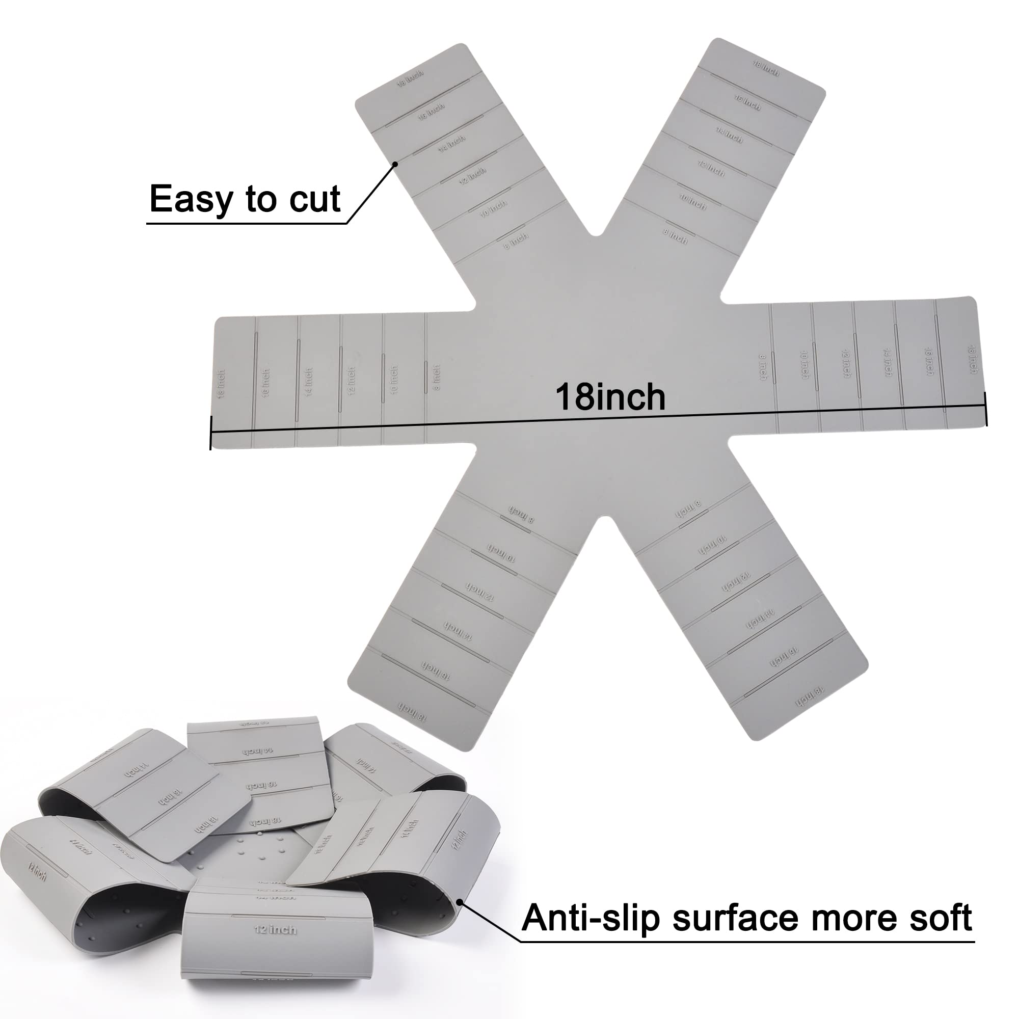 Pot & Pan Protectors, 3-Piece Silicone Cookware Protector Pad, Stacking Pan Protector. It Has A Unique Opening And Fixing Design