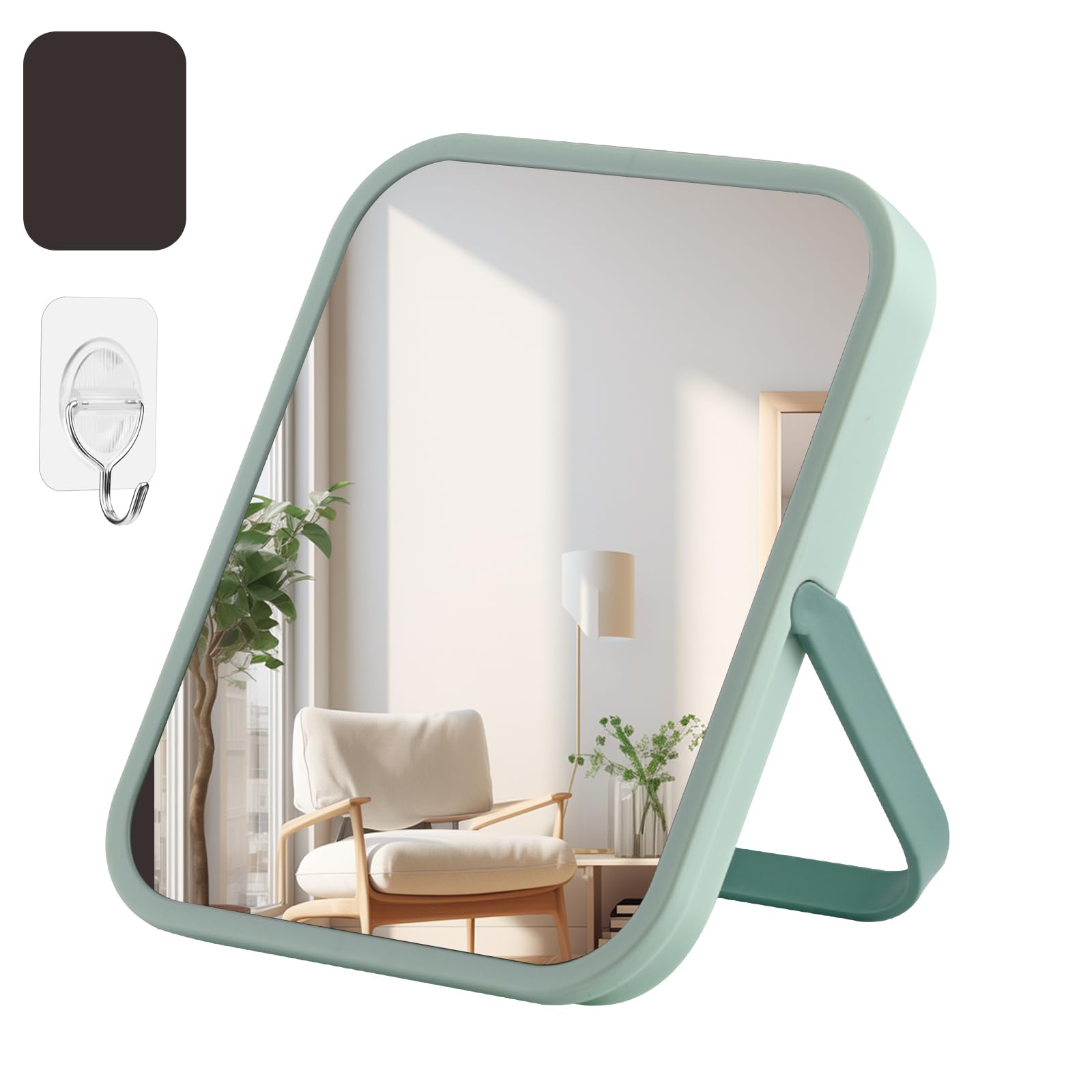 Tooackl Tabletop Vanity Makeup Mirror, Small Hanging Travel Mirror, Portable Folding Mirror With Stand,Magnetic Locker Mirror, F