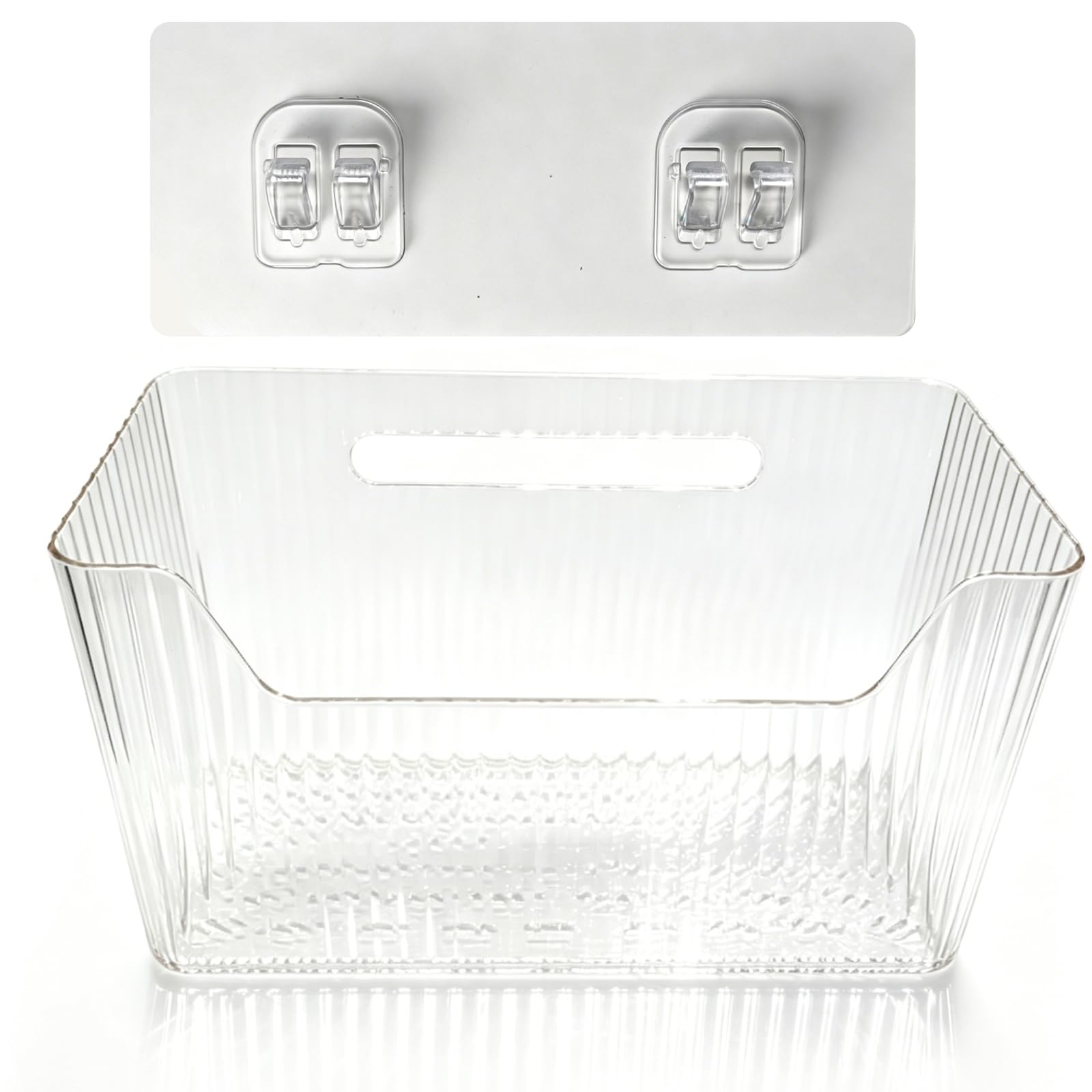 Under Sink Sponge Holder, Cabinet Door Organizer, Stackable PET Organizer, Adhesive Wall Mounted Storage Bins for Kitchen Bathro