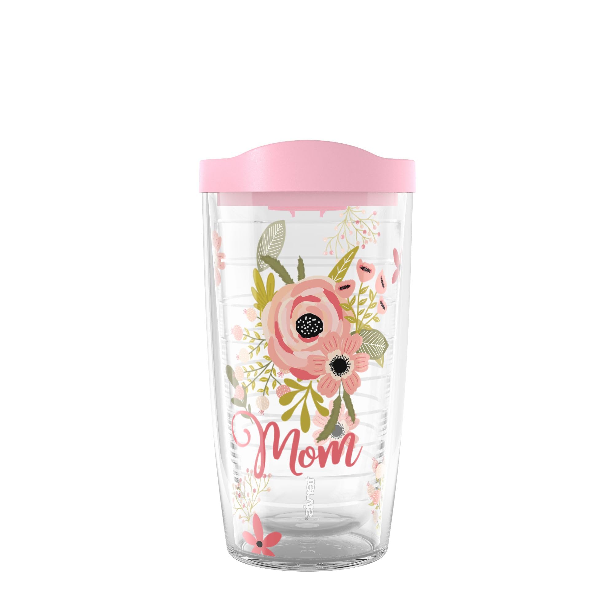 Tervis Floral Cluster Mothers Day Made in USA Double Walled Insulated Tumbler Travel Cup Keeps Drinks Cold & Hot, 16oz, Mom