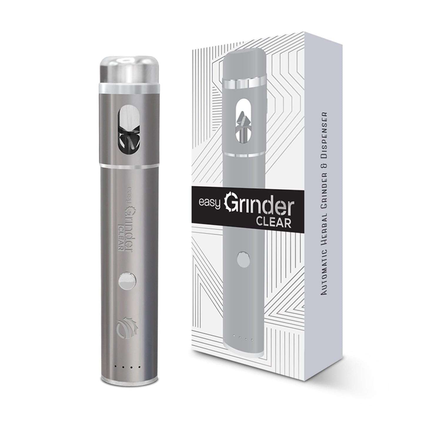 Easy Grinder Clear Glass Silver Electric Herb Coffee Grinder Pollen Catcher Stainless Steel Blades