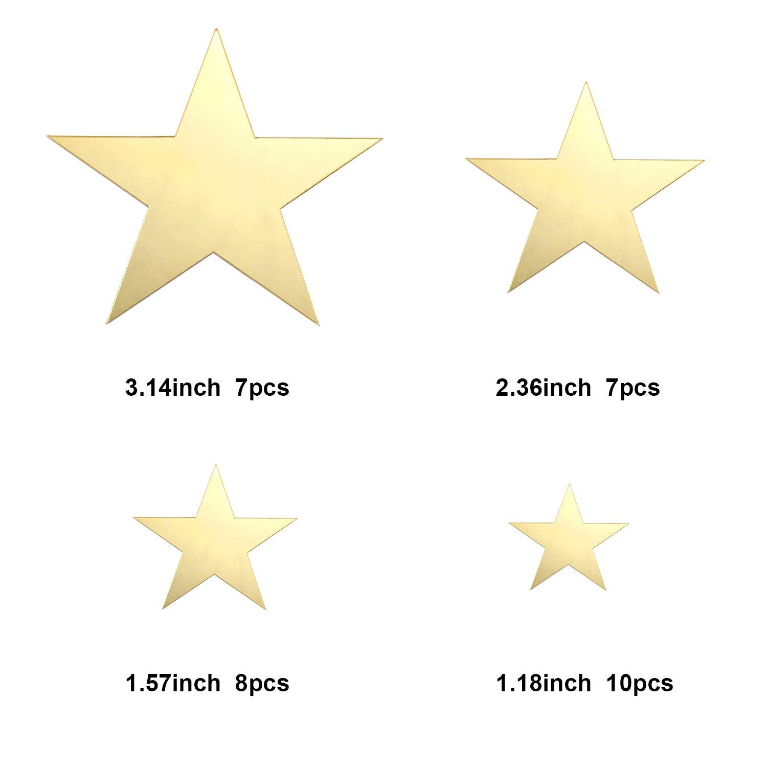 Shappy 32 Pcs Star Mirror Wall Stickers For Bedroom Living Room Decoration Diy Removable Acrylic Mirror Wall Decals For Home Nur
