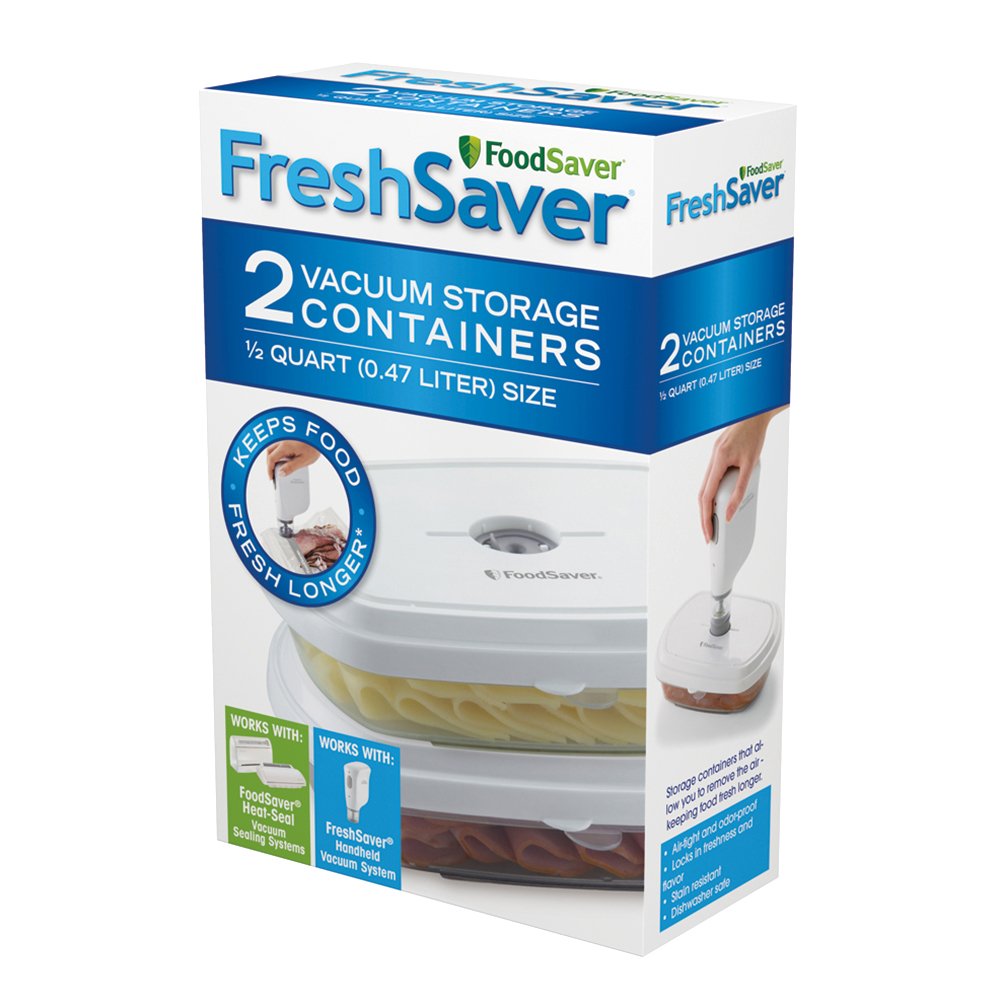 Foodsaver 0.5-Quart Vacuum Storage Deli Containers, 2-Pack