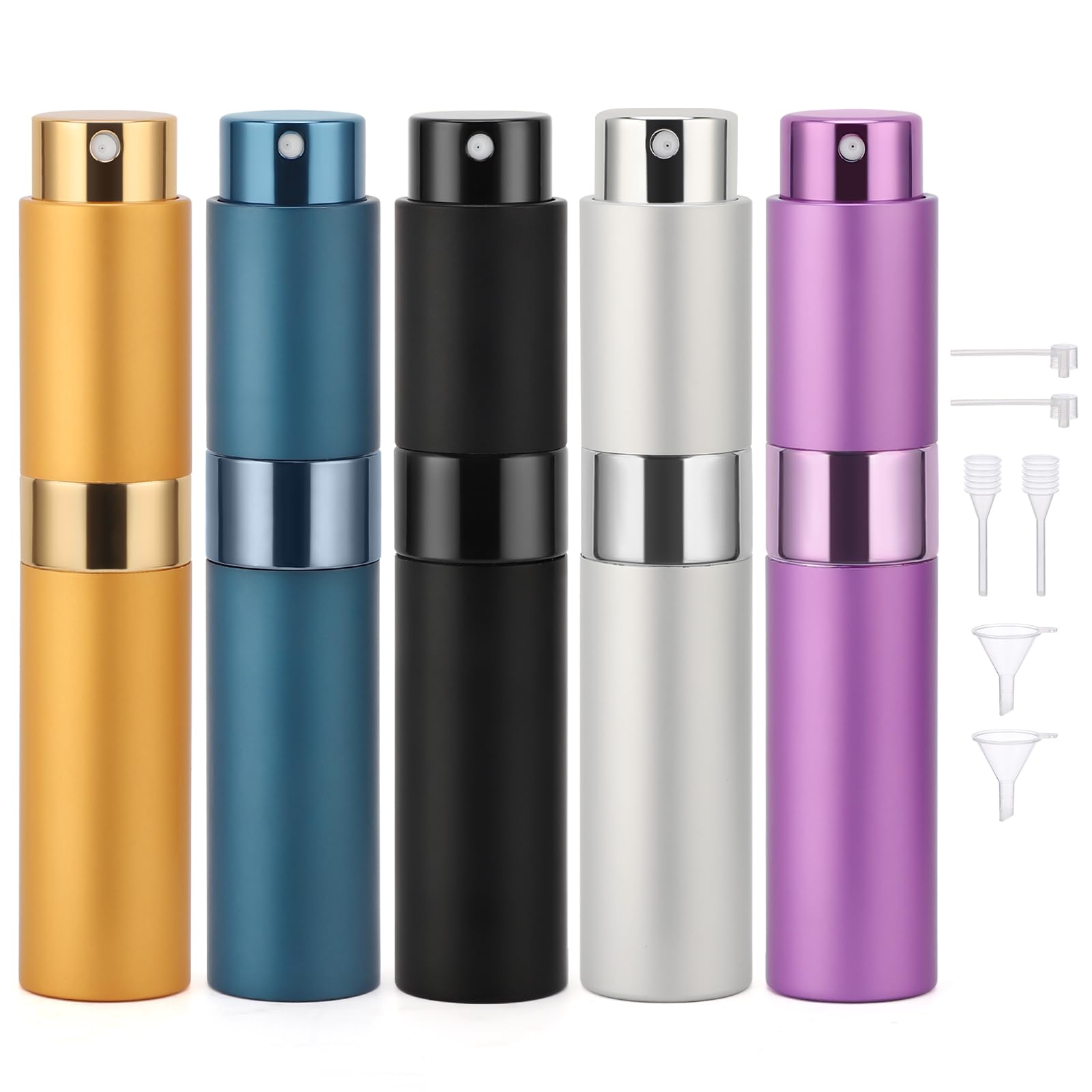 Segbeauty Set Of 5 Perfume Bottles, 10Ml Mini Perfume Refillable Bottle Sprayer, Empty Travel Size Bottles Dispenser For Cologne