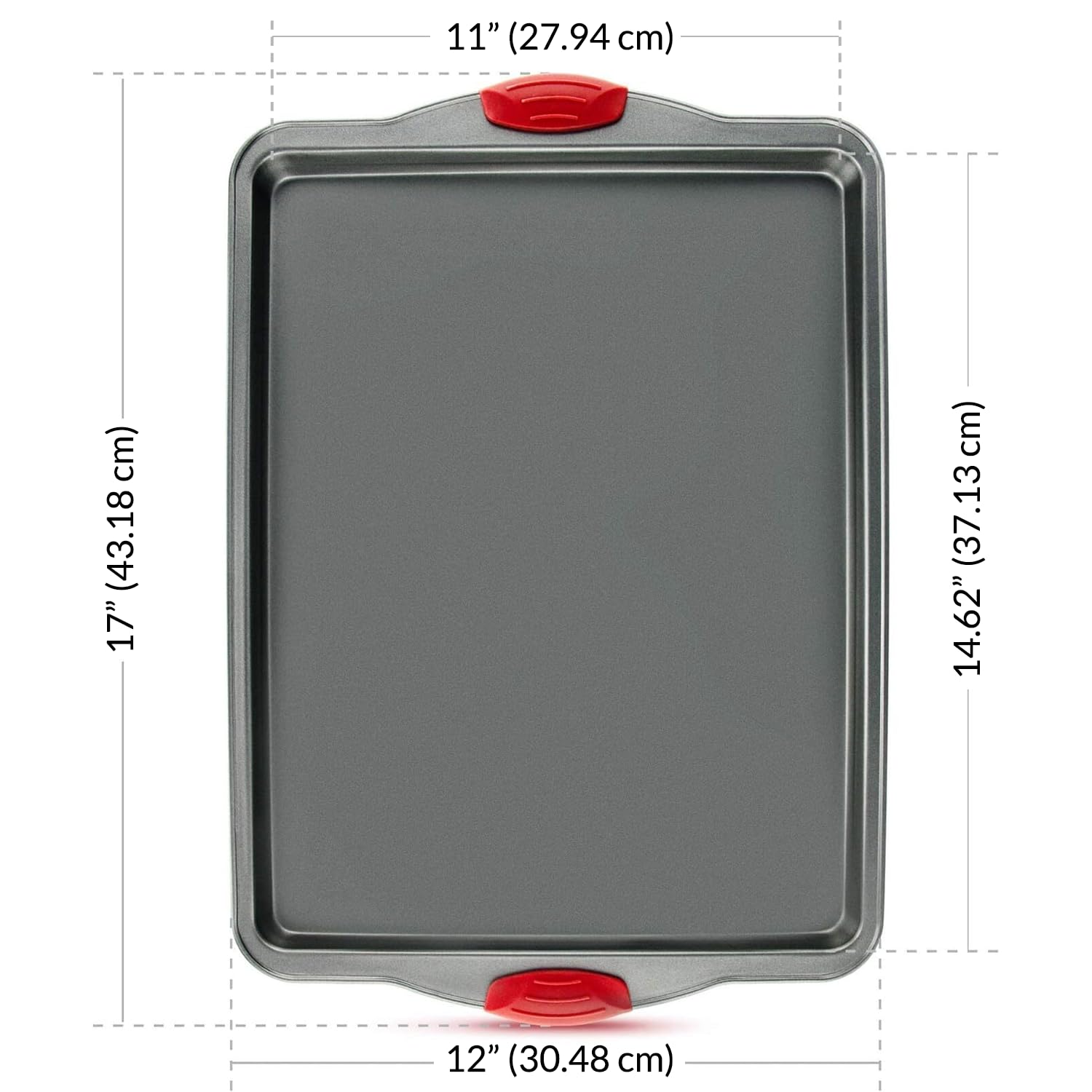 Premium Nonstick Baking Sheet Pans - Set Of 3, Heavy-Gauge Carbon Steel, Warp, Dent, And Rust-Resistant - Gourmet Rimmed Cookie