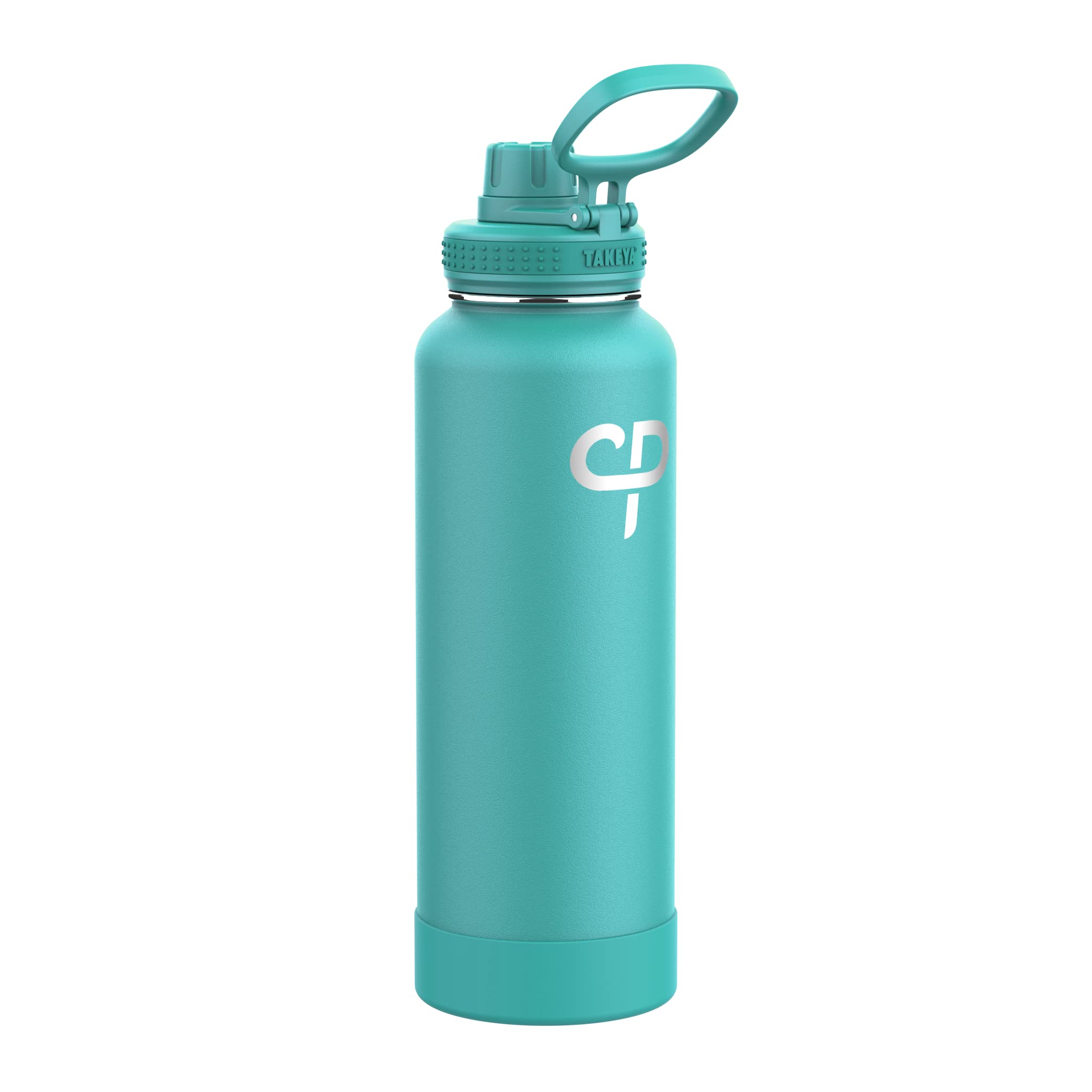 Takeya 40 Oz Cp Signature Pickleball Stainless Steel Insulated Water Bottle With Choice Of Lid, Dropshot Teal
