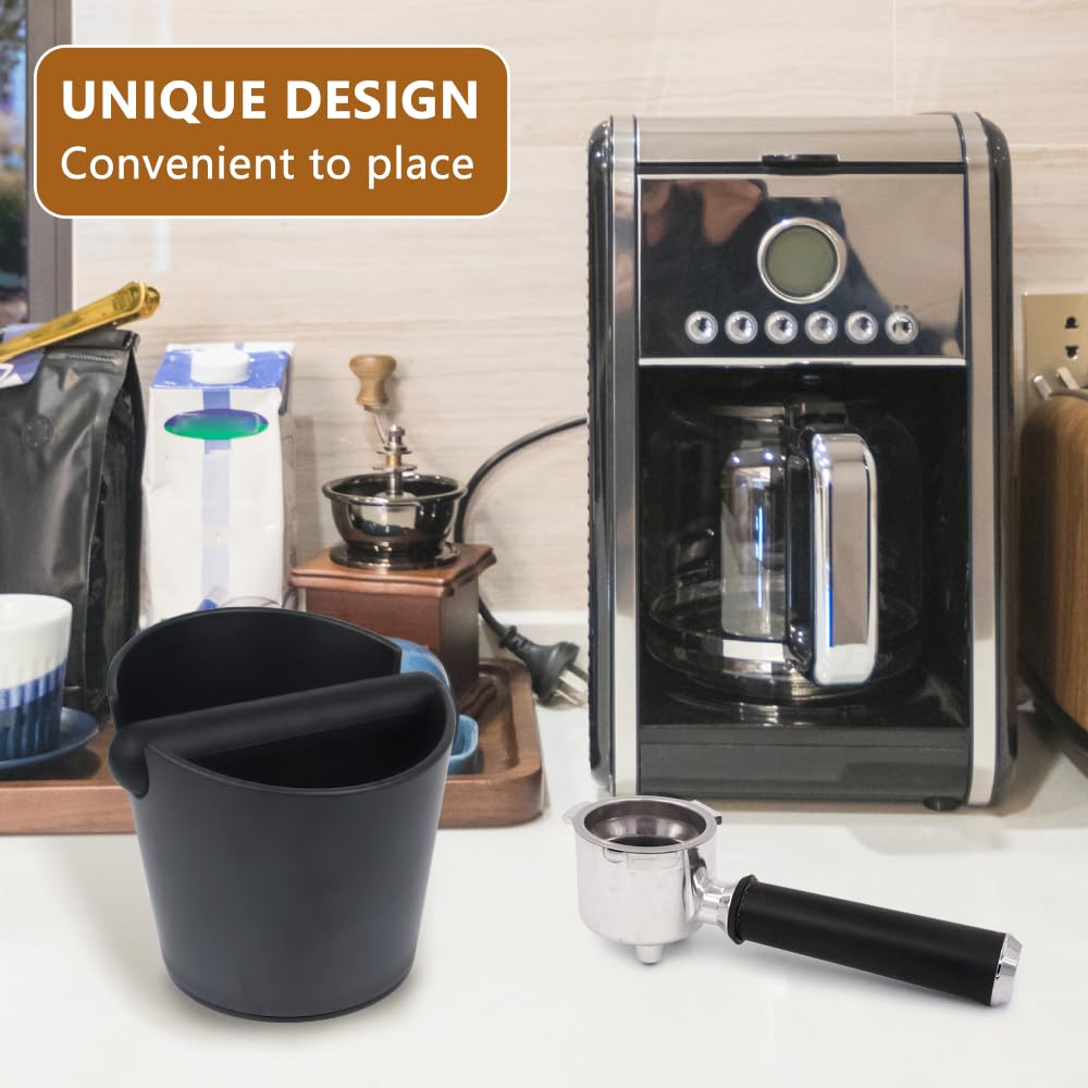 Espresso Knock Box 4.8 Inch Coffee Dump Bin For Coffee Grounds,Coffee Waste Bin With Removable Knock Bar And Non-Slip Base,Shock