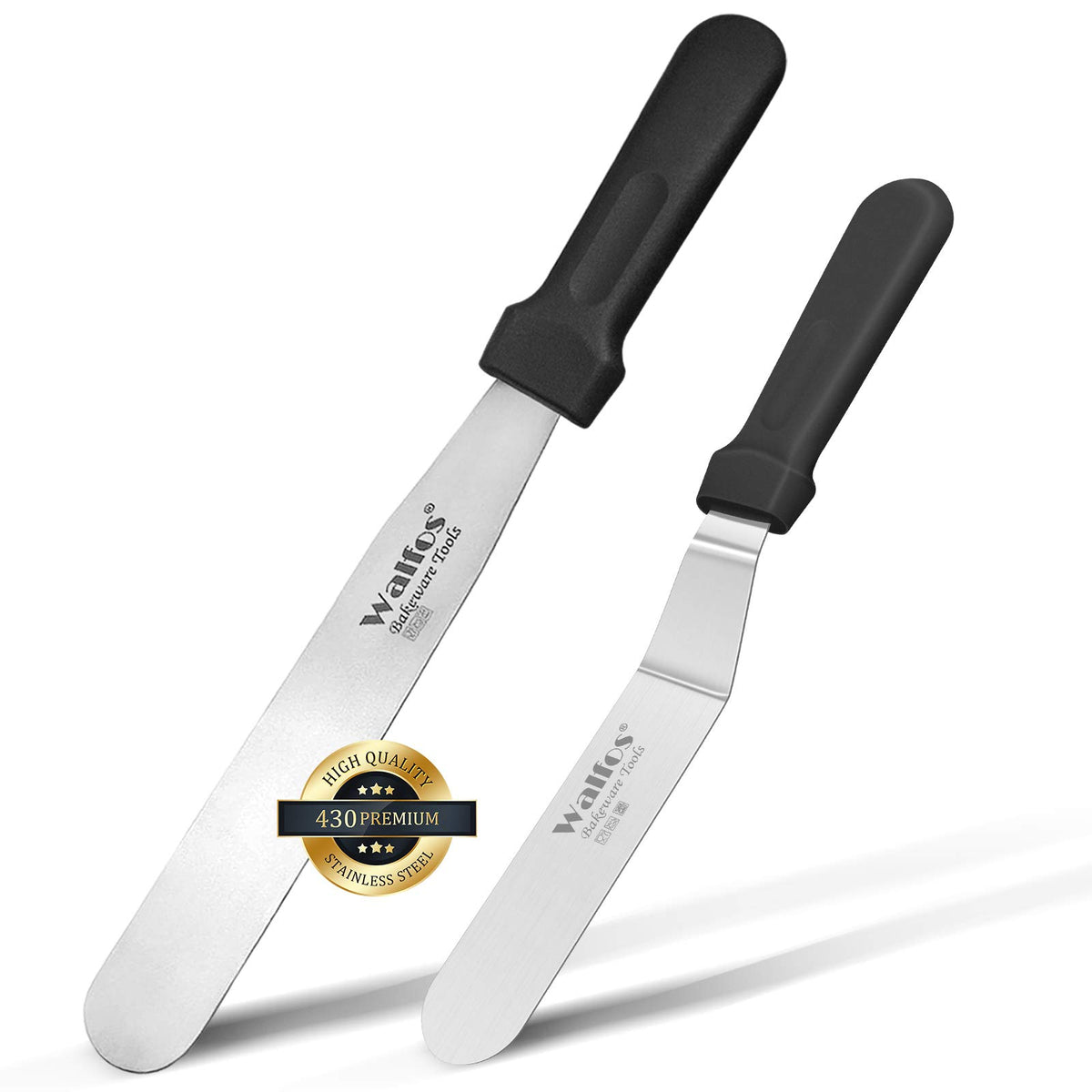 Walfos Icing Spatula, Stainless Steel Cake Spatula With Sturdy And Durable Handle Cake Decorating Spatula - Multi Purpose Use Fo