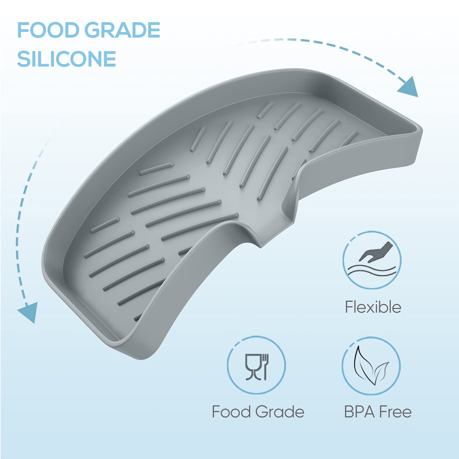 Kitchen Sink Soap Sponge Tray Self Draining Premium Silicone Soap Holder For Bathroom Caddy Organizer For Dish Soap Bottle,Soap