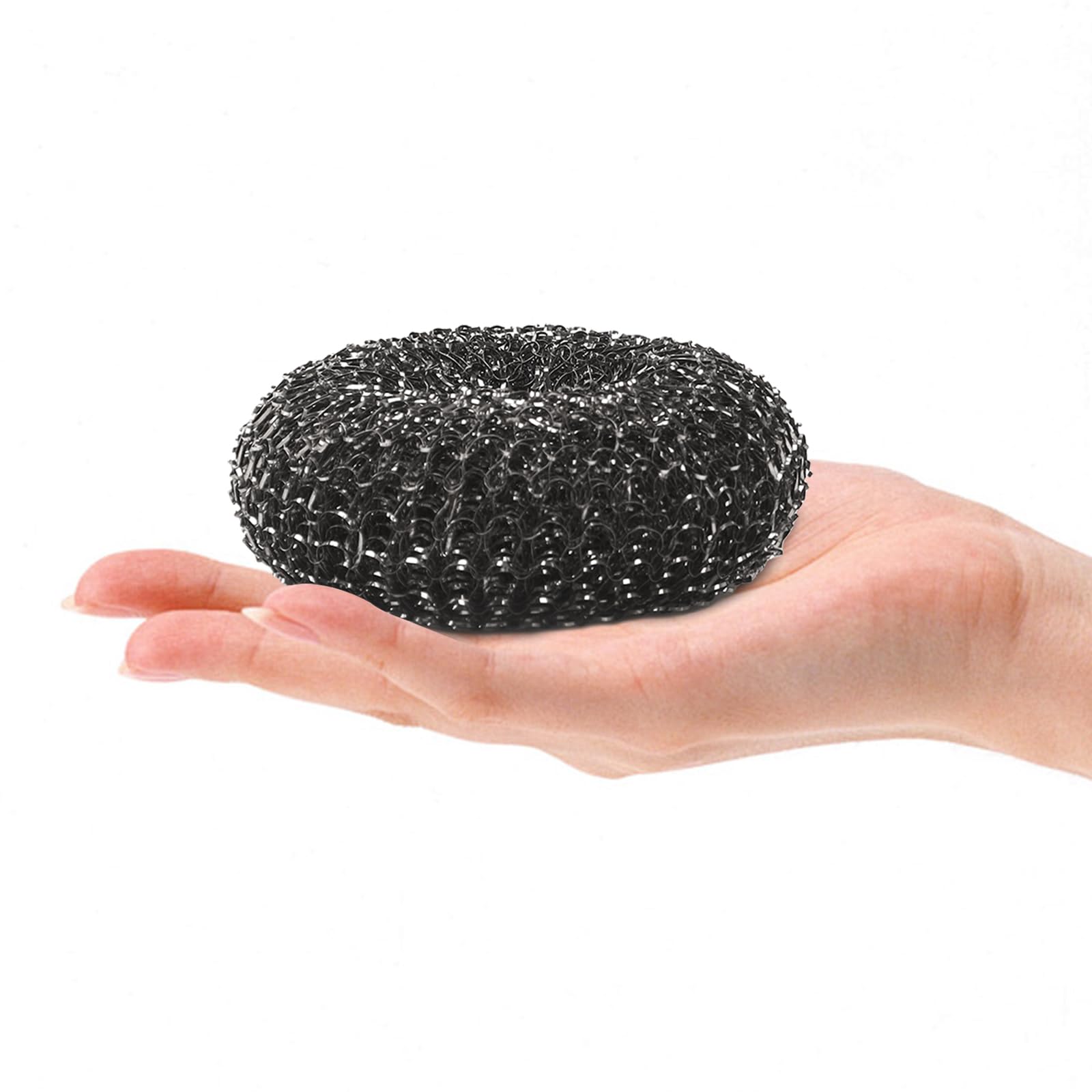 Heavy-Duty Stainless Steel Wool Barbecue Grill Cleaning Scrubber Pads, Replacement Steel Wool Brush Head For Grill Brush, 4 Pack