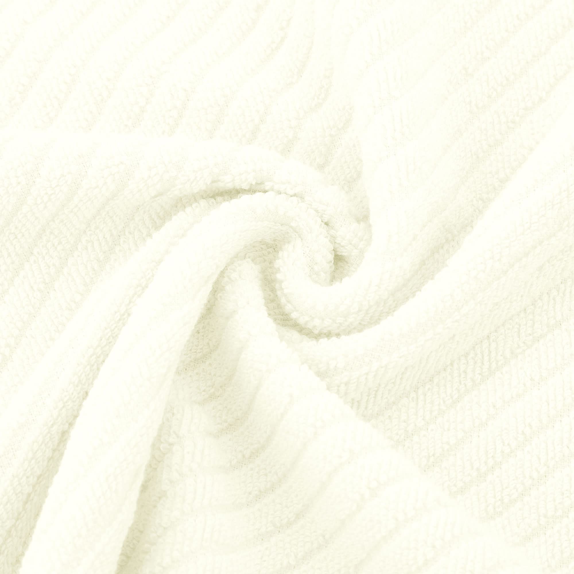 Piccocasa Set Of 2, White Ribbed Hand Towels For Bathroom 13 X 29 Inch 100% Cotton Soft Absorbent Soft Feeling Fast Drying Towel