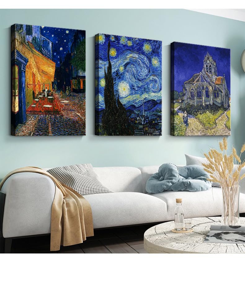 Msspart Canvas Prints Giclee Artwork For Wall Decor, Classic Van Gogh Artwork Painting Reproduction Starry Night Canvas Art Pict