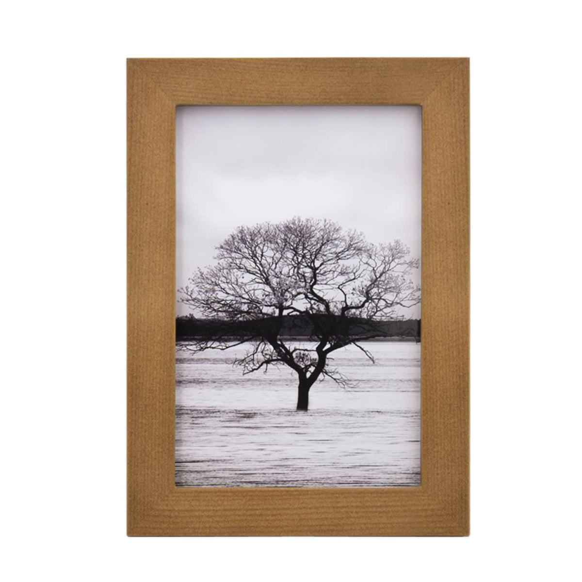 Egofine 4X6 Picture Frame - Made Of Solid Wood Covered By Plexiglass For Table Top Display And Wall Mounting Photo Frame Light B