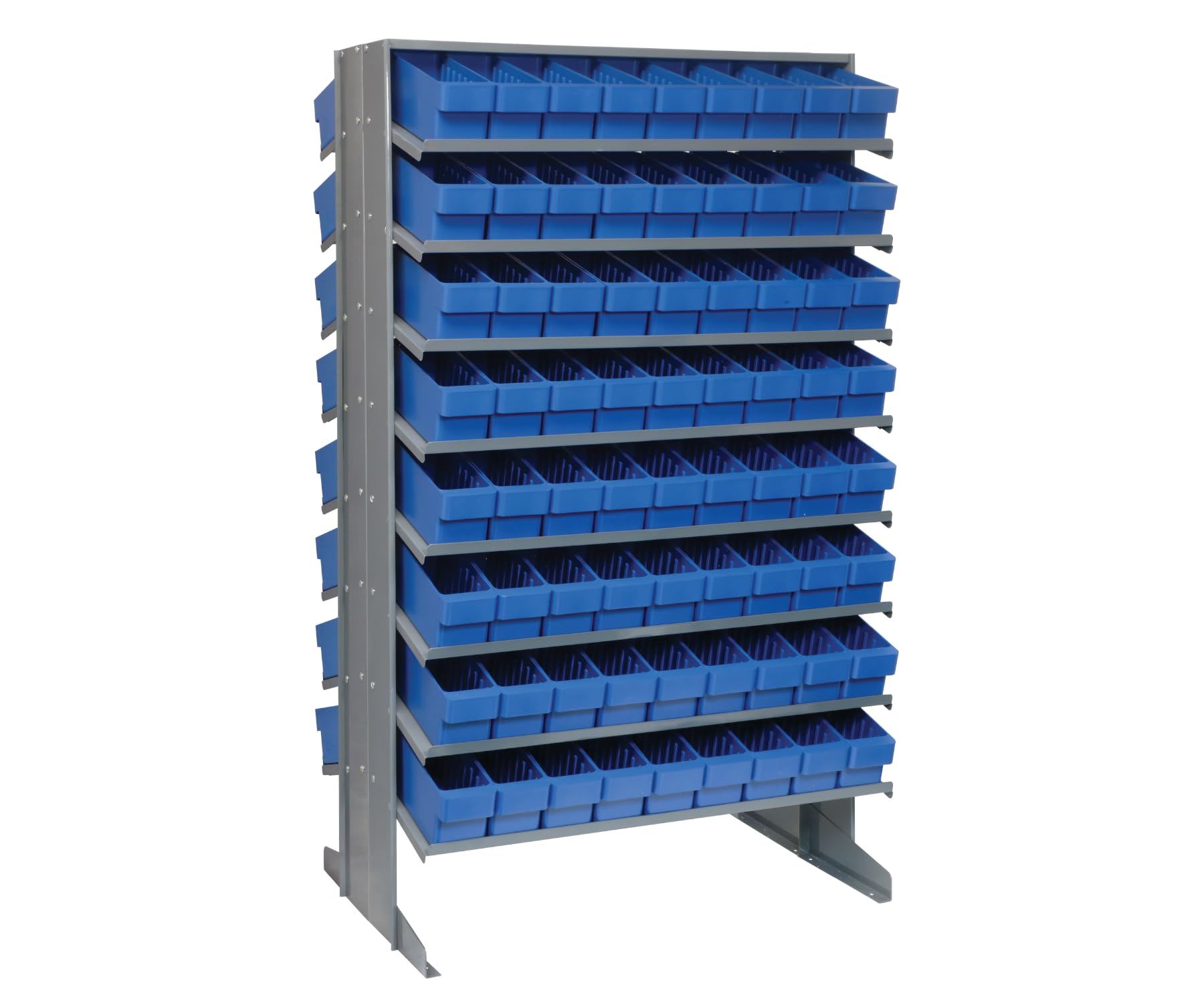 Pick Rack, Slopped, Double Sided, 24L X 36W X 60H, 800 Lbs. Capacity, (16) Shelves Configuration, Includes: (144) Qed501 Blue Bi
