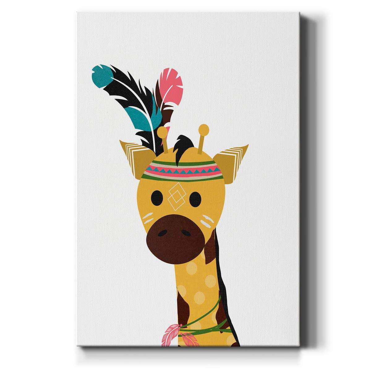 Renditions Gallery Canvas Animal Wall Art Decorations Paintings & Prints Yellow Traditional Baby Giraffe Animated Canvas Wall Ha