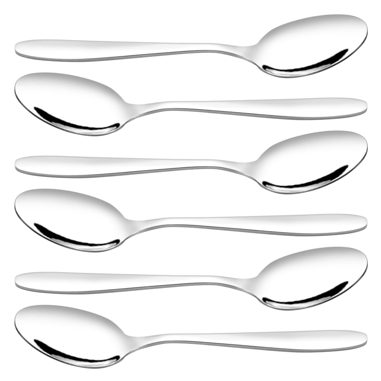 Ramddy Stainless Steel Dessert Spoon, 7.25 Inch, 12 Pieces Small Spoons Set
