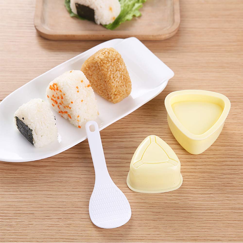 Dimvka 2 Pack Onigiri Sushi Maker Mold Triangle Sushi Press (Large & Small), Non Stick Sushi Rice Making Kit With 1 Pack Small R