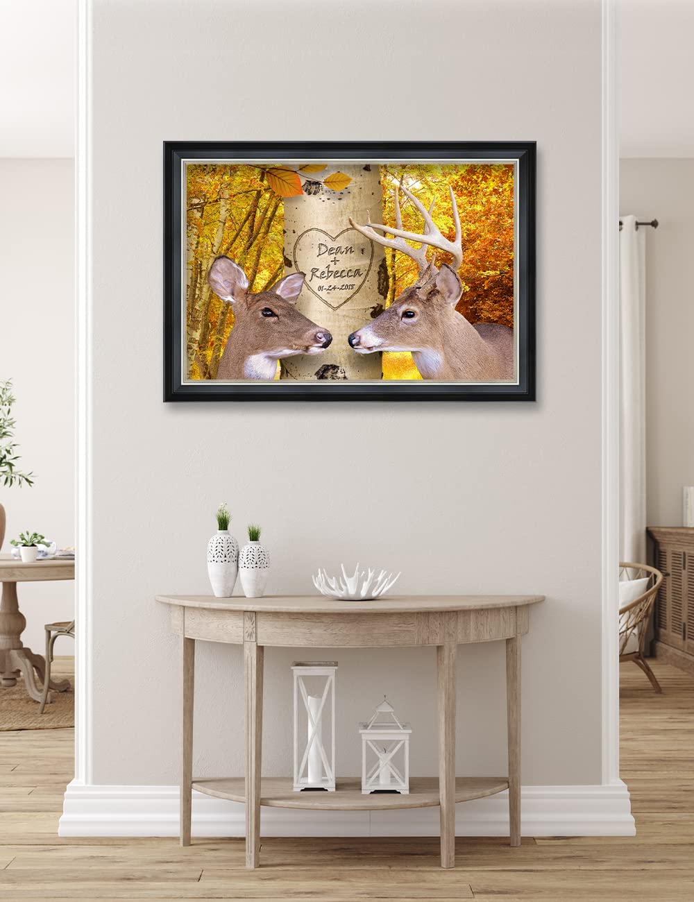 Ipic - Oh My Dear,Personalized Ideal Gift Custom Framed Wall Art With Names And Date, Giclee Prints With Solid Wood Frame, Uniqu