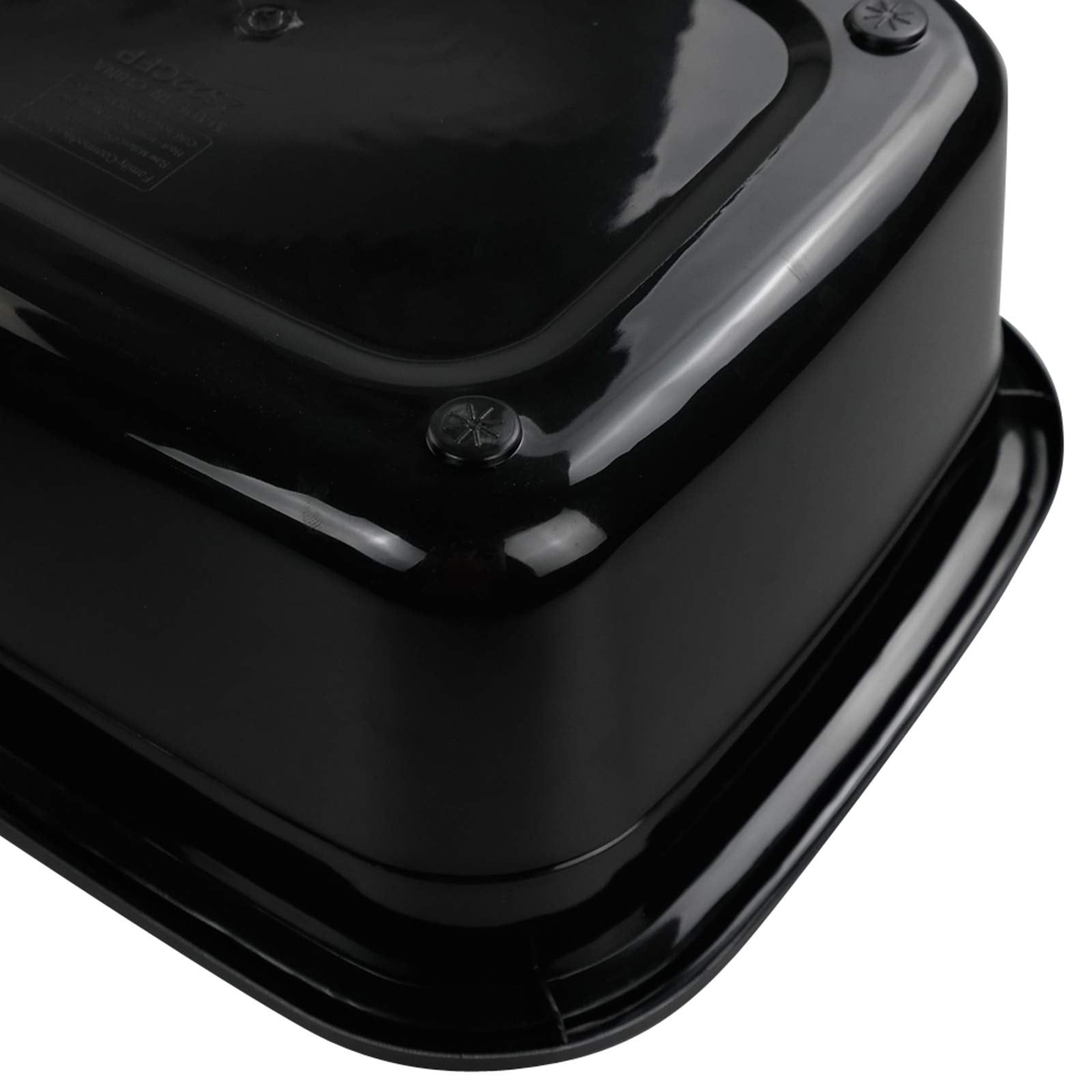 Vababa 4-Pack Black Plastic Dish Pan/Wash Pan Basin, Set Of 4