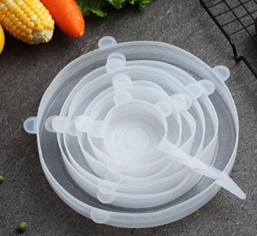 Asterin sales Silicone Stretch Lids EcoFriendly Reusable Food Covers for Bowls Jars and Containers Microwave Dishwasher Safe. (