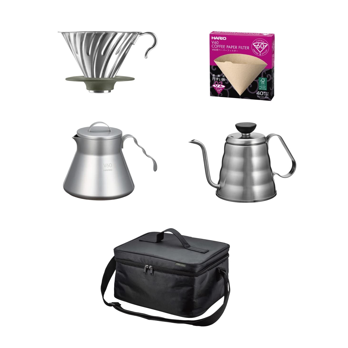 Hario Outdoor V60 Pour Over Basic Set with Carry Bag