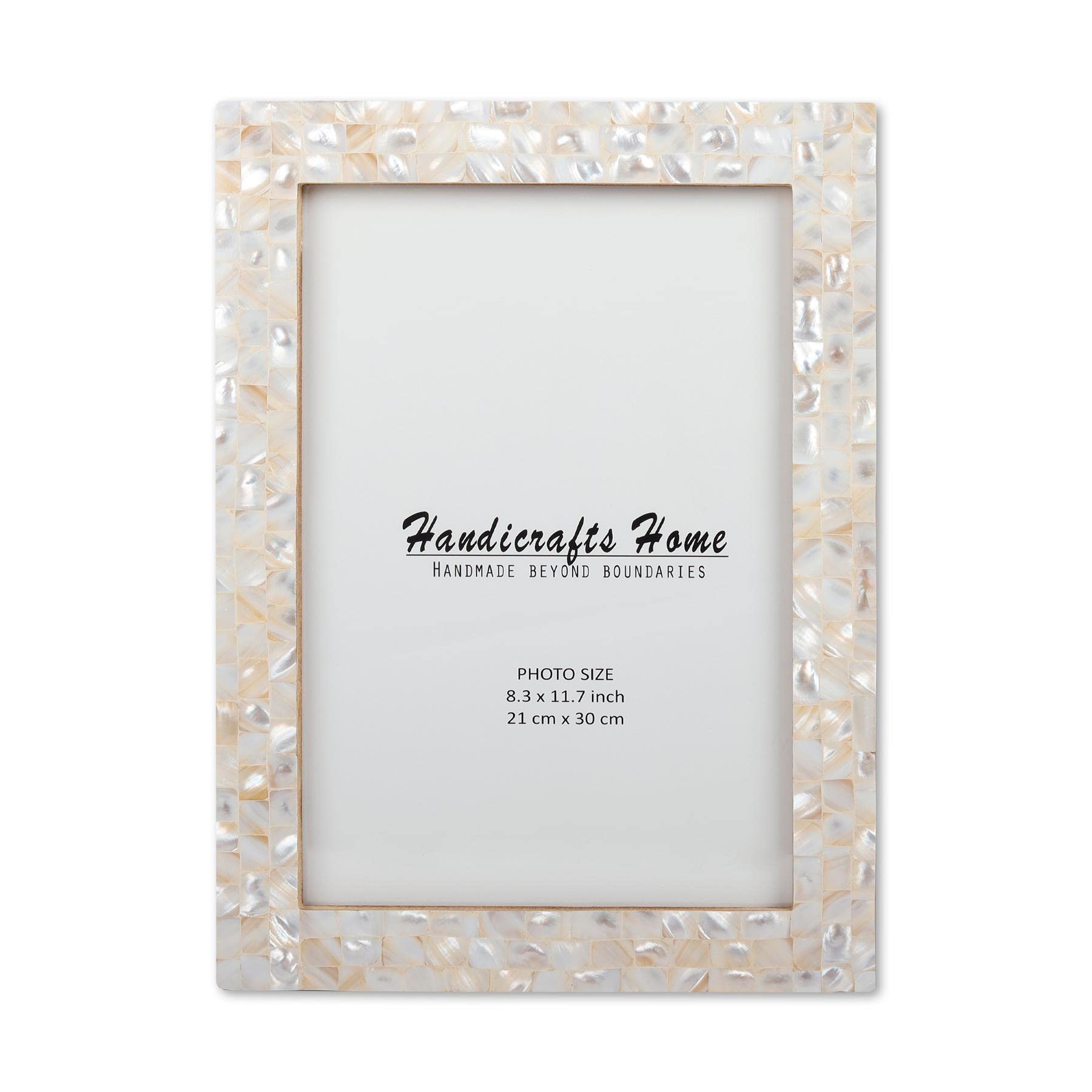 Handicrafts Home 8.3x11 Picture Frame Mother of Pearl Collection- Handcrafted Small Frame for Living Room, Wall Decor, Office De